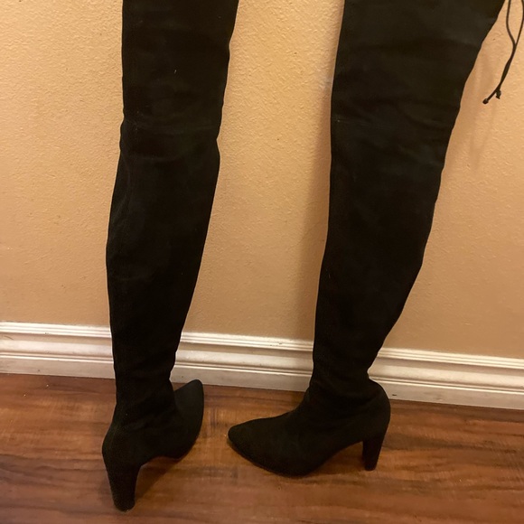 Classic ALLLEGS Stuart Weitzman Noir Ultrastretch Over the Knee Black Boots - Picture 6 of 6